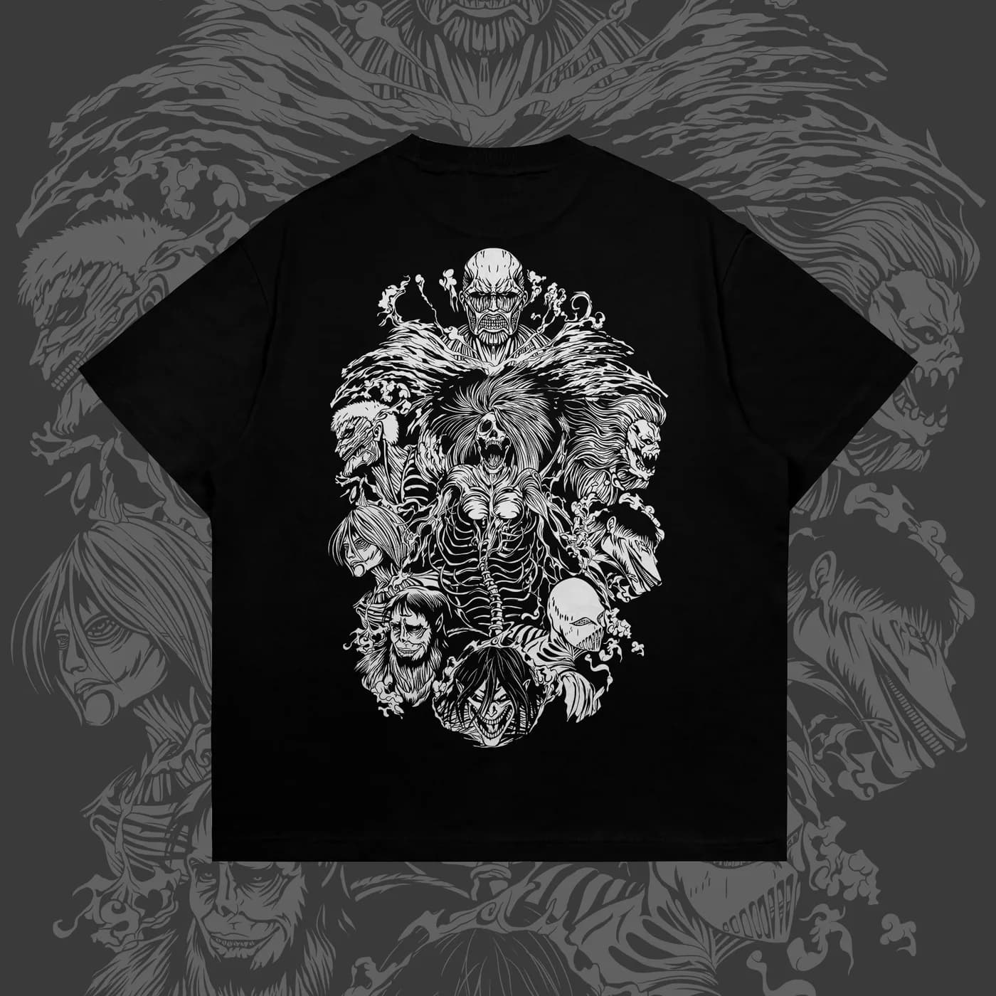 Attack On Titan Shirt (Black), back view