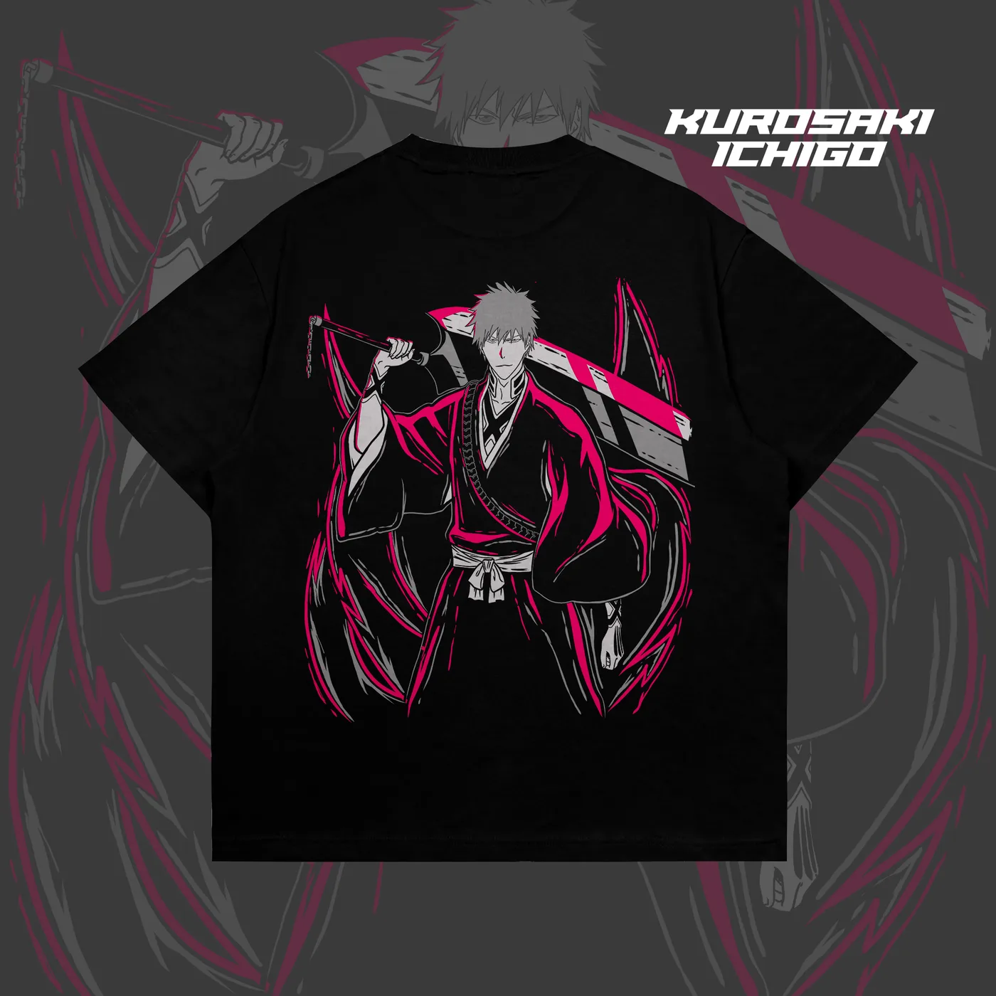 Ichigo Bleach Shirt (Black), back view
