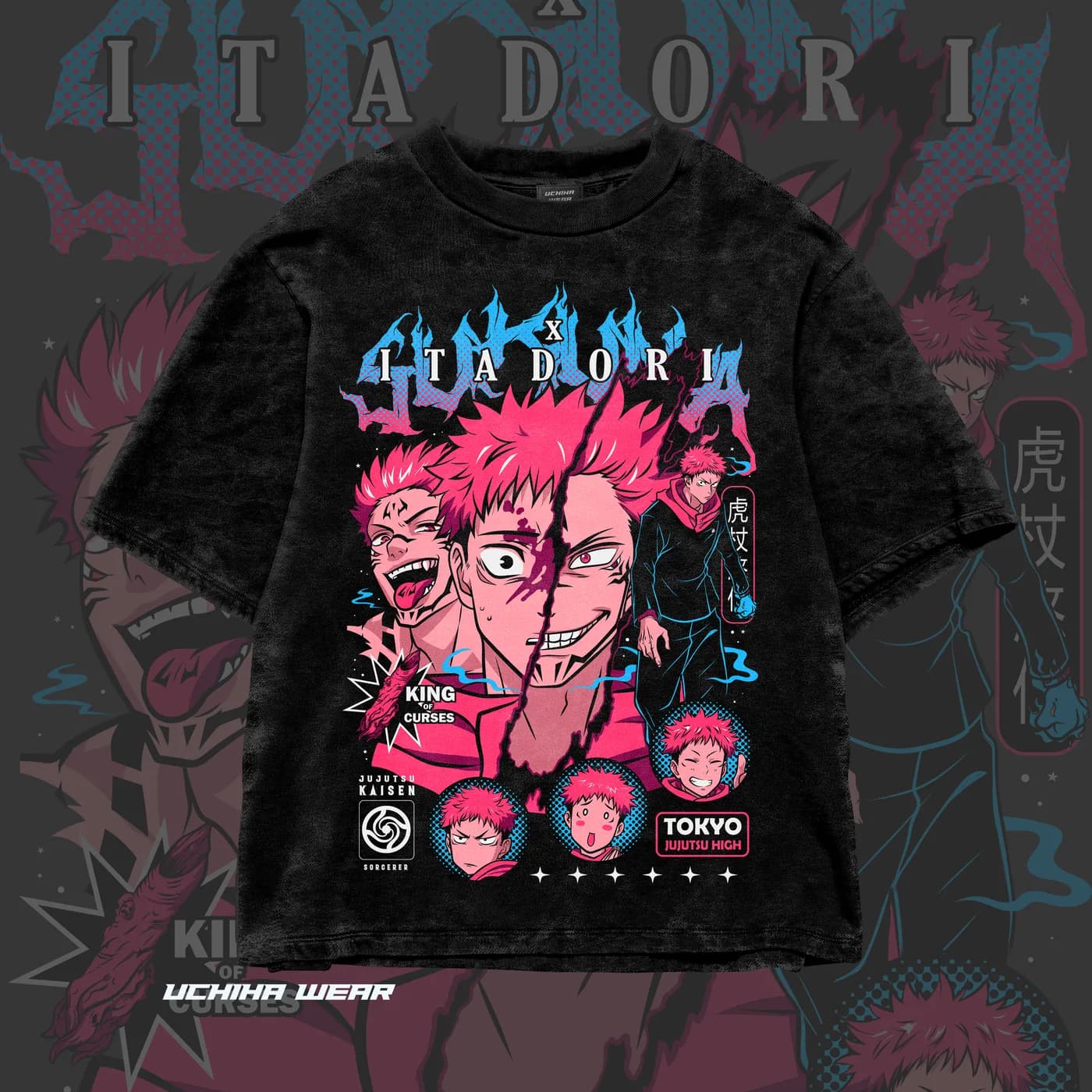 Itadori Yuji Jujutsu Kaisen Shirt (Acid Wash)