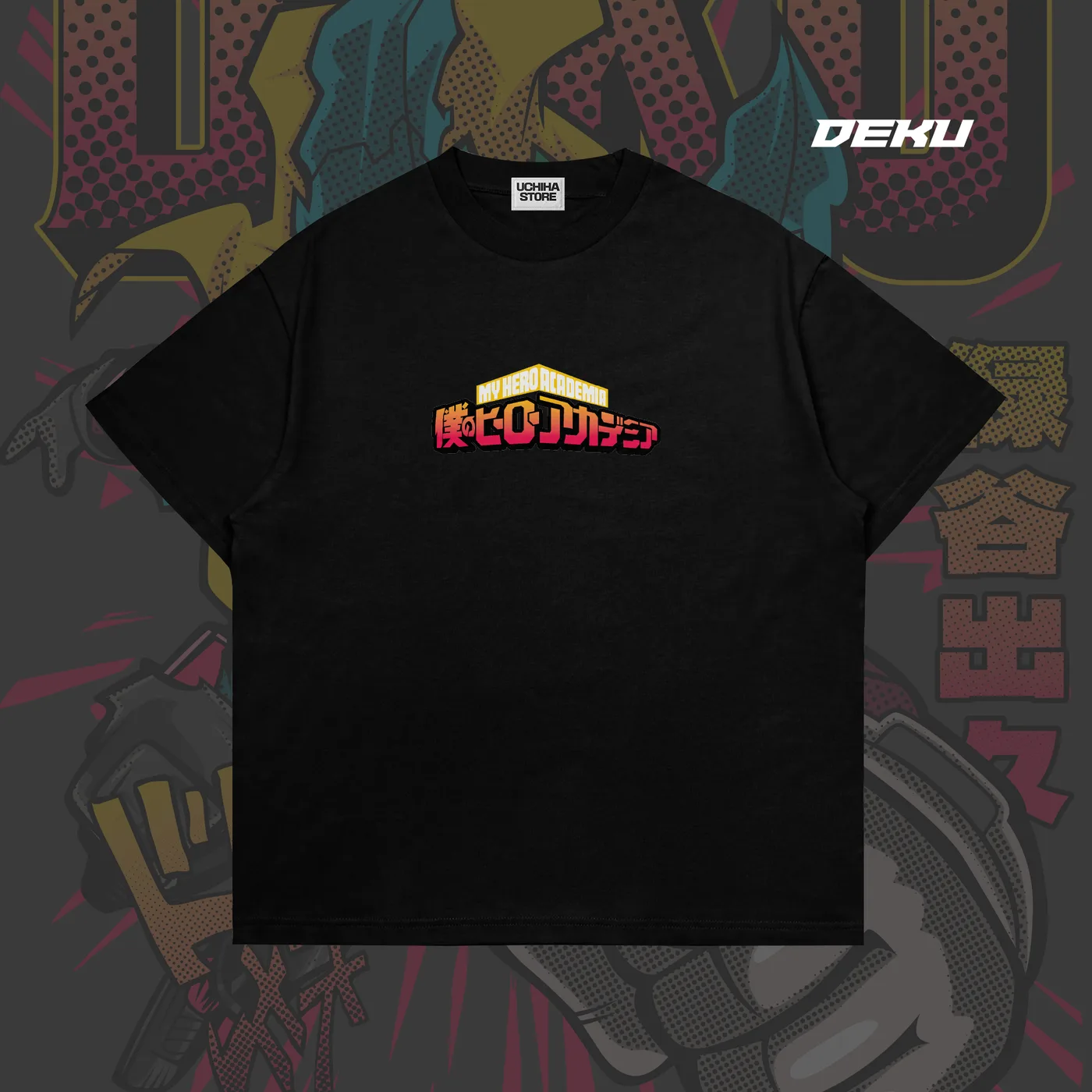 My Hero Academia Deku Shirt (Black), front view