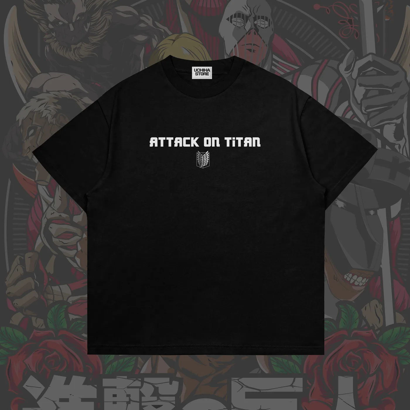 Titans Attack On Titan Shirt (Black), front view