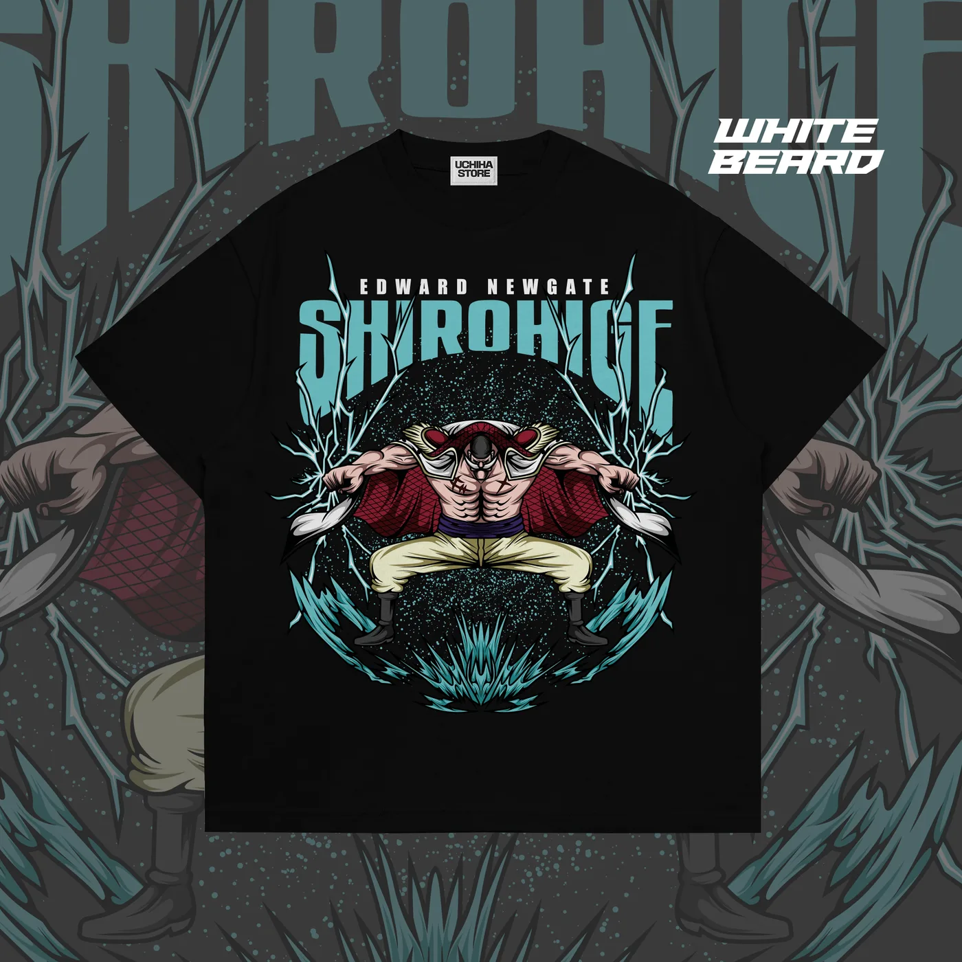 White Beard One Piece Shirt (Black)
