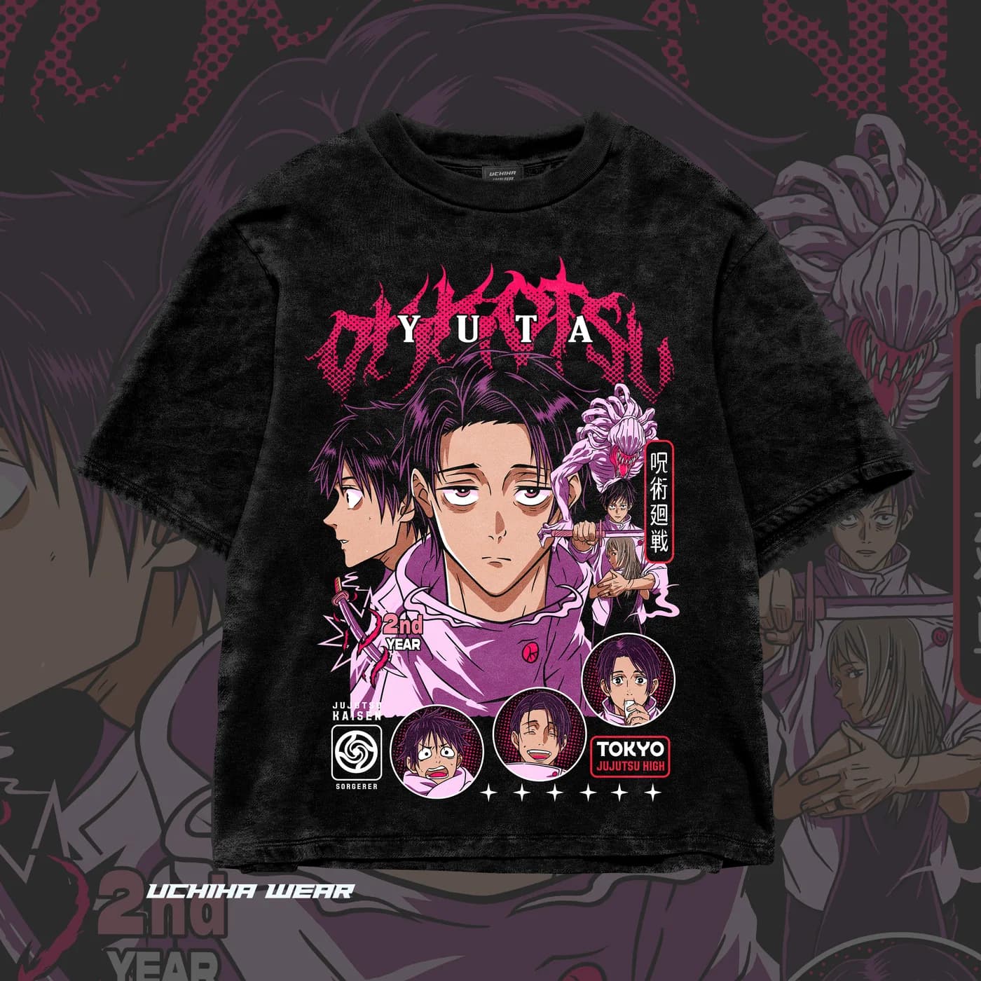 Yuta Jujutsu Kaisen Shirt (Acid Wash)