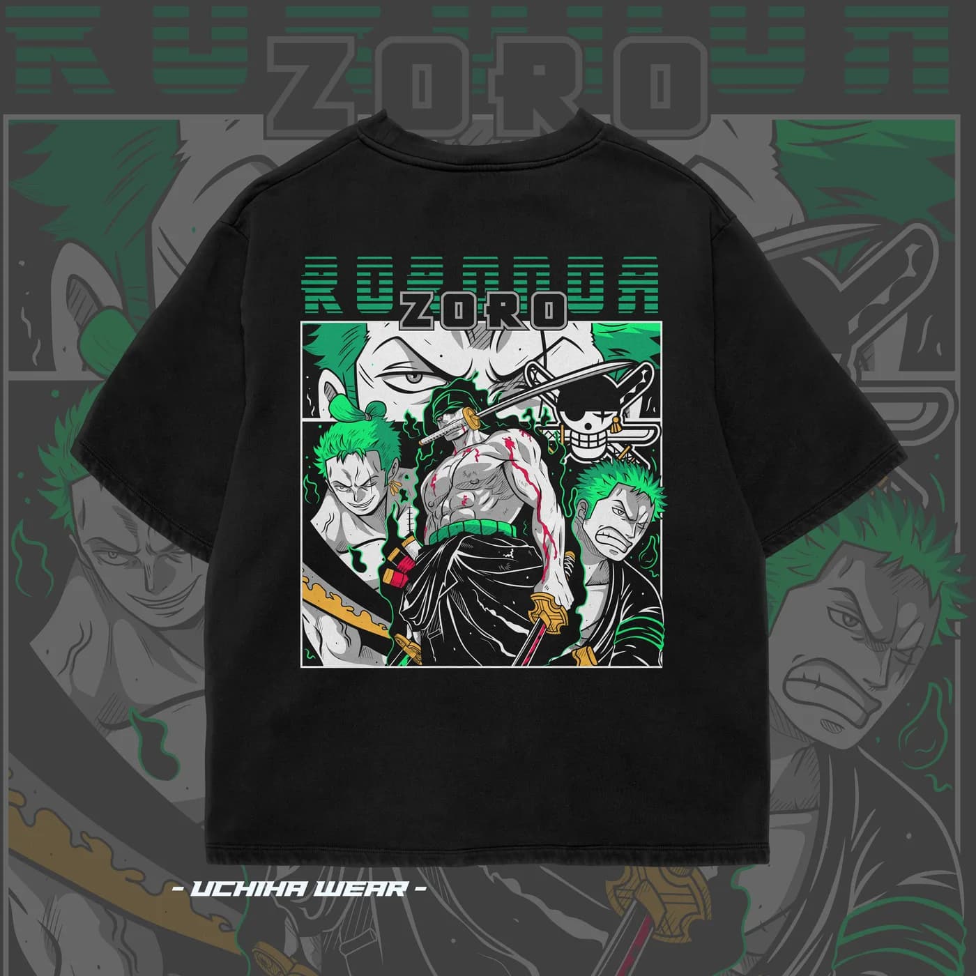 Zoro One Piece Shirt (Black), back view