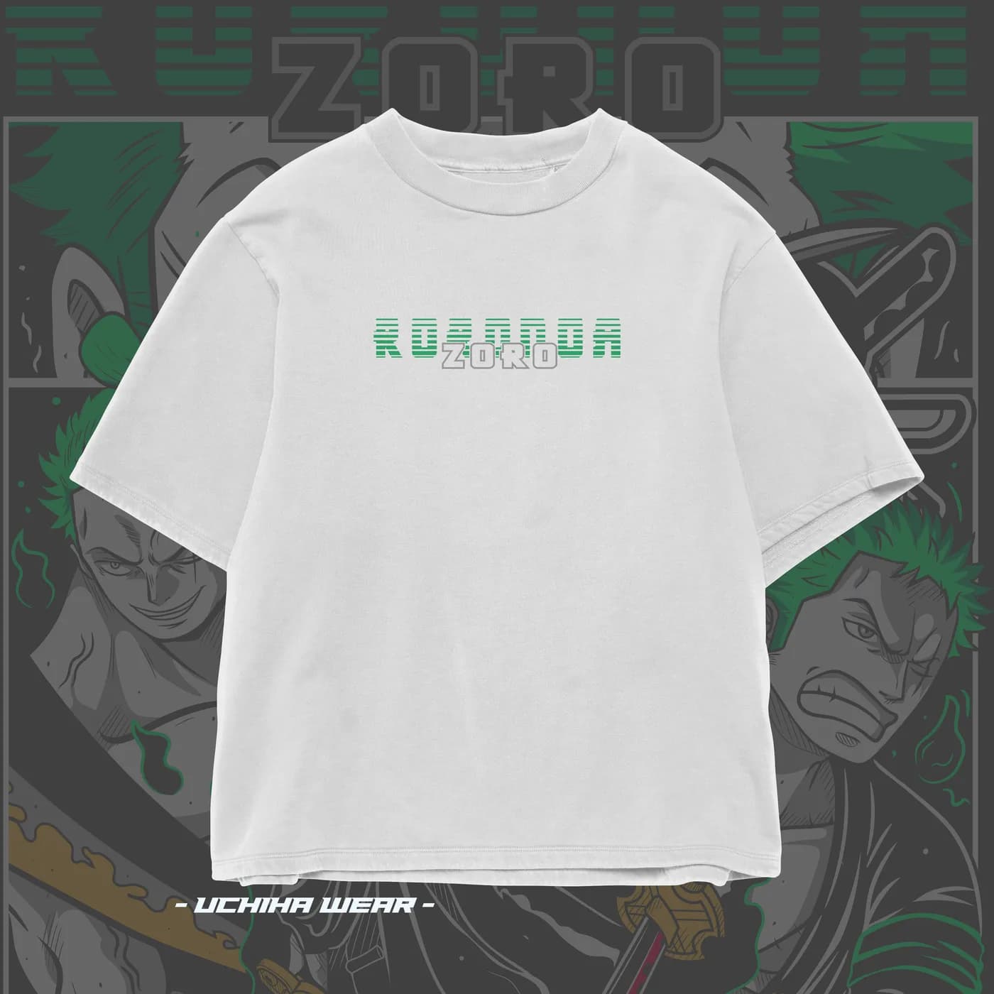 Zoro One Piece Shirt (White), front view